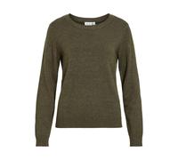 Pull scollo rotondo in maglia fine Verde S Tinta unita