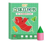 Pull String 3D Geometry, Learning Book, 11.81x8.27 inches, Interactive Teaching Aid with Movable Models, Shapes Education Kit for Kids Students Classroom Homeschool Learning