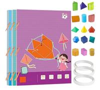Pull String 3D Geometry Learning Book, 9/12/15 Solids Geometric Models with Safe Braided Rope Design, Geometry Learning Book for Teach Volume Surface Area Formulas