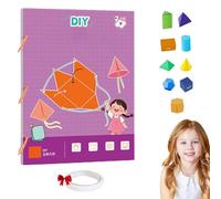 Pull String 3D Geometry Learning Book, Fun Learning, safe braided rope design, with 9/12/15 Solids (Type A)