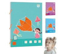 Pull String 3D Geometry Learning Book, Geometry for Beginners with 9/12/15 Solids Geometric Models, Braided Rope Design, Folding Geometric Shape Learning Toy for Kids Ages 4-12 (12 Geometric Models)