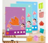 Pull String 3D Geometry Learning Book, Interactive Geometry Learning Kit, Includes 9/12/15 Geometric Models, Enhance Geometric Understanding, with Braided Rope Design (All)