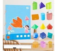 Pull String 3D Geometry Learning Book, Interactive Geometry Learning Kit, Includes 9/12/15 Geometric Models, Enhance Geometric Understanding, with Braided Rope Design (15 Models)