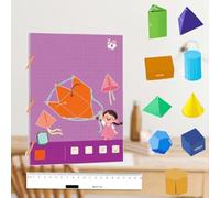 Pull String 3D Geometry Learning Book, Interactive Geometry Learning Kit, Includes 9/12/15 Geometric Models, Enhance Geometric Understanding, with Braided Rope Design (9 Models)