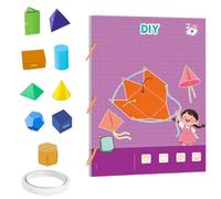 Pull String 3D Geometry Learning Book, Interactive Pull-String Geometry Learning Kit, Toy Geometrys Workbook with 9/12/15 Solids, Teach Volume & Surface Area Formulas (9 Models)
