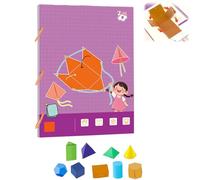 Pull String 3D Geometry Learning Book, Interactive Pull-String Geometry Learning Kit with 9/12/15 Solids, for Teaching Volume & Surface Area Formulas to Kids Ages 3-12 (Purple-9 Models)