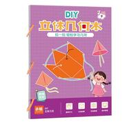 Pull String 3D Geometry Learning Book | Spatial Thinking Training Book | Geometry Books With Solids Geometric Models | Strings Educational Interactive Toy For Kids Homeschool Classroom Teaching