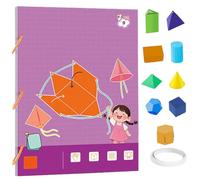 Pull String 3D Geometry Learning Book, Toy Geometry Workbook with 9/12/15 Solid Models, Safe Braided Rope Design, Teach Volume & Surface Area Formulas for Kids (9-Model)