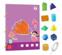 Pull String 3D Geometry - Libro educativo con 9/12/15 solidi, modelli geometrici interattivi, materiale didattico, apprendimento di formule volumiche e superficiali (9 modelli)