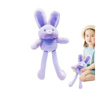Pull The Rabbit - Giocattolo da tirare con coniglietto pasquale da 11 pollici, peluche super morbido, funzione di movimento interattivo, accessorio per orecchie lunghe, attacco con gancio, consistenza