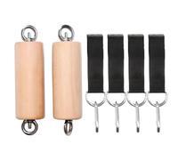 Pull Up Grips, 2 X Climbing Strength Bar Grips Wooden, Strong Non Slip Training Handles, Compact and Portable, 5.91 X 1.57 inches, Multi-Purpose Ideal for Home Gym & Outdoor Fitness