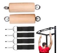 Pull Up Handles, 2 x Wooden Strength Climbing Grip, 5,91 x 1,97 pollici Home Gym Fitness Accessories, Portable Outdoor Training Handles for Men Woodens Pull Up Bar Grips