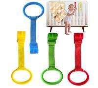 Pull Up Rings - 4 x Set | Walking Assistant - Anneaux De Levage Bébé | Anillos De Ayuda Para Ponerse De Pie | Anelli Sostegno Neonato | 2026 Pro | Exercises | Crib | Multi