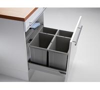 Pullboy Vario 60, Raccoglitori Rifiuti per Vorhandene Estratti, Alluminio Grigio