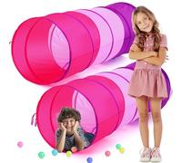 PullCrease 2 tunnel giganti da 70 cm per bambini, con apertura verso l'alto, colorato, con rete traspirante, tenda da gioco giocattolo per ragazze, ragazzi, regali o tunnel per cani e gatti