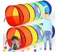PullCrease 3 tunnel giganti da 70 cm per bambini e cani di grossa taglia | Giocattolo colorato pop up tunnel per bambini con rete pieghevole tenda giocattolo per ragazzo ragazza regalo estate interno