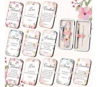 PullCrease Set da 10 pezzi regalo cristiano per donne, versi biblici, scrittura, manicure, set per manicure, scrittura, floreale, in acciaio inox, regalo religioso per insegnanti, madri, dipendenti