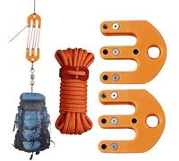 Pulleys Hoist, Weatherproof Portable Strap, 157,48 Inches Tackle System with Handy Grip, Hunting Aid with Quick Pull, Field Helper Reliable Style, Home Accessories for Pulling Dressing Camping Hiking