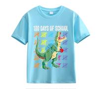 Pulli Top 100th Day of School Celebration for Girls and Boys Kids T Shirts Fun Colorful Numbers 13 Boy, Celeste., 8-9 Jahre