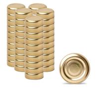 PULLMER 50 coperchi a vite per barattoli da 33 mm | Oro, coperchio in vetro, coperchio per barattoli di marmellata, Twist Off, ermetico e lavabile in lavastoviglie