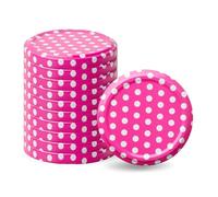 Pullmer Coperchio per bicchieri da 66 mm, tappo a vite, coperchio Twist-Off (rosa a pois, 100 pezzi)