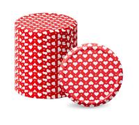 Pullmer Coperchio per bicchieri da 66 mm, tappo a vite, coperchio Twist-Off (rosso cuore opaco, 20 pezzi)