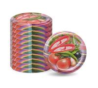 Pullmer Coperchio per vasetti da 66 mm, tappo a vite, coperchio Twist-Off (peperoni con pomodori, 5 pezzi)