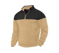 Pullover con cappuccio da uomo classico in pile senza cappuccio Top da uomo alla moda autunno e inverno casual a maniche lunghe mezza cerniera colletto maglione top mezza cerniera maglione caldo