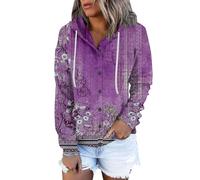 Pullover da donna autunno inverno casual a maniche lunghe maglioni ad asciugatura rapida girocollo vestibilità regolare pullover leggero per le donne UK quotidiano vacanza Streetwear, Viola, M