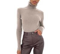 Pullover da donna con collo arrotolato aderente, pull caldo da donna per l'inverno, taglia grande, maglione casual lavorato a maglia sotto-pull a tinta unita, versatile, pullover aderente, top a mezza