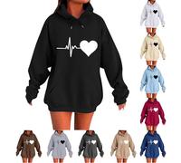Pullover da donna Felpe con cappuccio da donna con stampa grafica alla moda felpe con cappuccio casual alla moda pullover top maglioni basic a maniche lunghe con cappuccio Y2K abiti con tasche