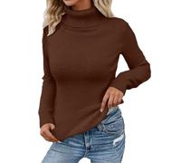 Pullover da donna foderato in pile maglione lavorato a maglia slim fit top dolcevita maglione lavorato a maglia calda camicia a maniche lunghe casual dolcevita maglione a maniche lunghe top donna