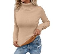 Pullover da donna foderato in pile maglione lavorato a maglia slim fit top dolcevita maglione lavorato a maglia calda camicia a maniche lunghe casual dolcevita maglione a maniche lunghe top donna