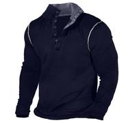 Pullover da uomo a maniche lunghe, mezza cardigan, vestibilità larga, felpa | misto cotone, taglie forti, mezza abbottonatura, maniche lunghe, per giornate fredde e come strato base