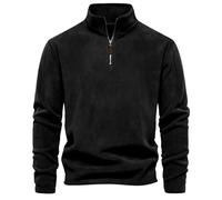 Pullover da uomo con zip a un quarto di lunghezza, foderato in pile di alta qualità, magliette da golf, felpa con cerniera a mezza mezza lunghezza, senza cappuccio, pullover con colletto alto,