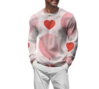 Pullover da uomo girocollo vestibilità regolare a nido d'ape a maniche lunghe maglietta da uomo alta casual elasticizzata leggera e confortevole top spiaggia vacanze al mare top alla moda versatile
