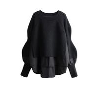 Pullover Donna Allentato - Collo Rotondo Moda Maglia Caldo, Confortevole Morbido Maglione Tops Morbido Righe Pullover Base Fondo Maglione Felpa Basic Top per Autunno Invernale