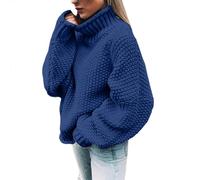 Pullover Donna Allentato - Maglione Lavorato a Maglia Manica Lunga Adatto Morbido Maglione Tops Maglieria Aderente Elasticizzato Casual Pullover Top Cappotto Invernale Lungo Elegante