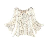 Pullover Donna Lana Maglie Donna Invernali Gonna Corta da con Maniche A Cinque Quarti Tagliata all Uncinetto con Grembiule Maglie Invernali Maglione Primaverile Wh1 XXL