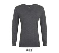 Pullover Donna Scollo A V Lavorato Maglia Regolare Sweater XS - XXL Sottile