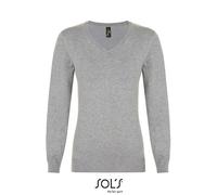 Pullover Donna Scollo A V Lavorato Maglia Regolare Sweater XS - XXL Sottile