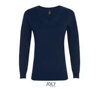 Pullover Donna Scollo A V Lavorato Maglia Regolare Sweater XS - XXL Sottile