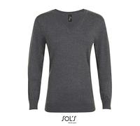 Pullover Donna Scollo A V Lavorato Maglia Regolare Sweater XS - XXL Sottile