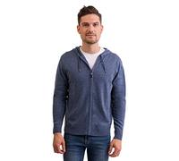 Pullover | Felpa con Cappuccio con Cerniera da Uomo 100% Cachemire (Blu/Jeans, XXL)