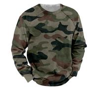 Pullover girocollo, felpa a maniche lunghe mimetica casual elegante allenamento girocollo pullover militare top elastico morbido abbigliamento mimetico leggero comfort abbigliamento sportivo 3D