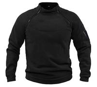 Pullover in pile da uomo per allenamento militare tattico a collo alto pullover UK inverno sport all'aperto in pile felpe a maniche lunghe giacca da combattimento maglione maglione top, Nero , L