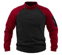 Pullover in Pile | Giacca in Pile Militare da Uomo per Esterni | Felpe Tattiche da Combattimento Calde con Cerniera dell'Esercito Pullover Sportivo Antivento Maglie per Pesca Escursionismo Maglione