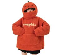 Pullover Peluche Vestito Gotico Adolescente Ragazza Cattivissimo Natale Famiglia Felpa Con Cappuccio Peluche per Donne Autunno Inverno 2025 Testa Zucca Peluche Camicia Vacanza Maglione Brutto Di