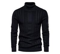 Pullover Slim Fit Uomo Tertleneck Men Casual Solid Color Striater Magioni di Base