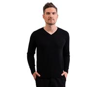 Pullover | Sweater | Maglione con Scollo a V da Uomo 100% Cachemire (Nero, XL)